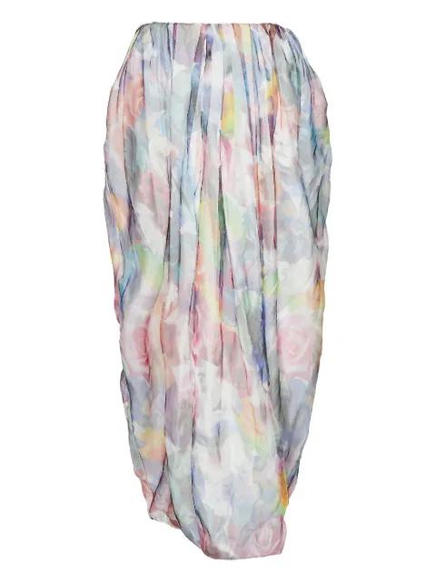 egg-shaped floral-print skirt by JIL SANDER