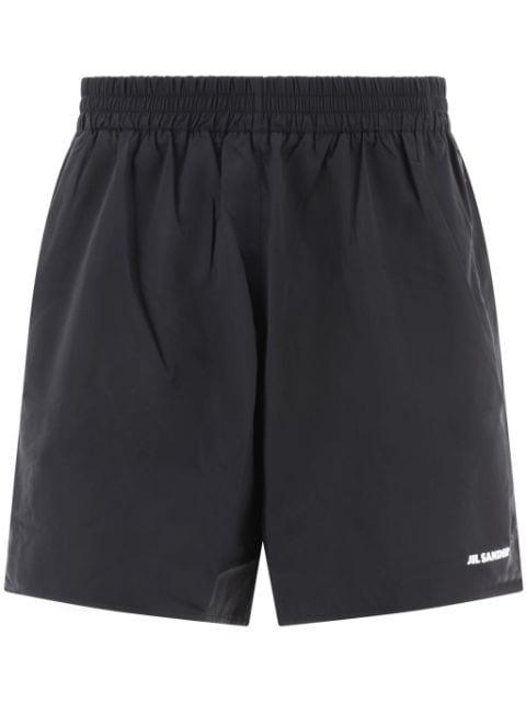 elasticated-waist logo-print shorts by JIL SANDER