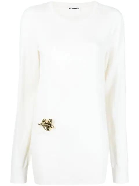 embellished crew-neck jumper by JIL SANDER