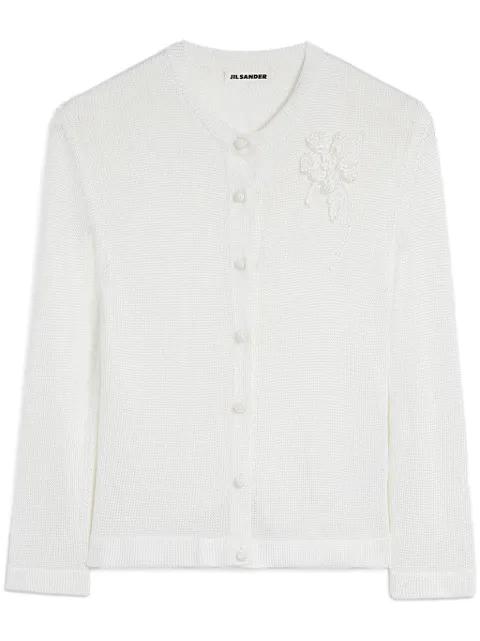 embroidered cardigan by JIL SANDER