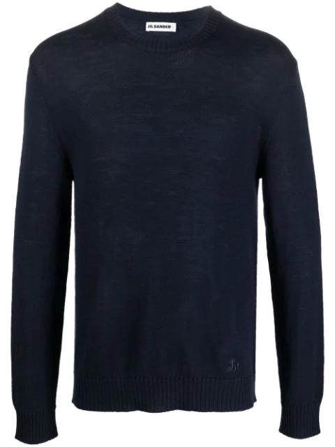 embroidered-logo crew neck jumper by JIL SANDER