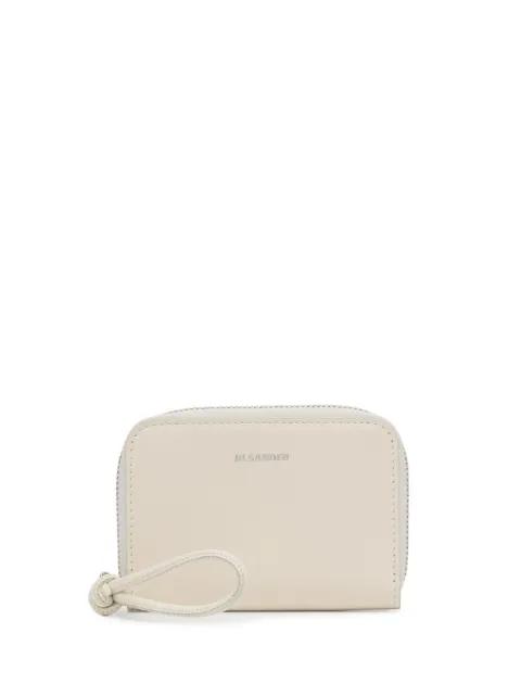 embroidered-logo leather wallet by JIL SANDER