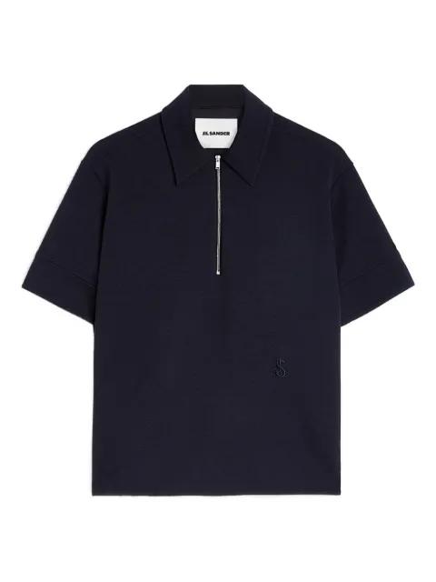 embroidered-logo zip polo shirt by JIL SANDER