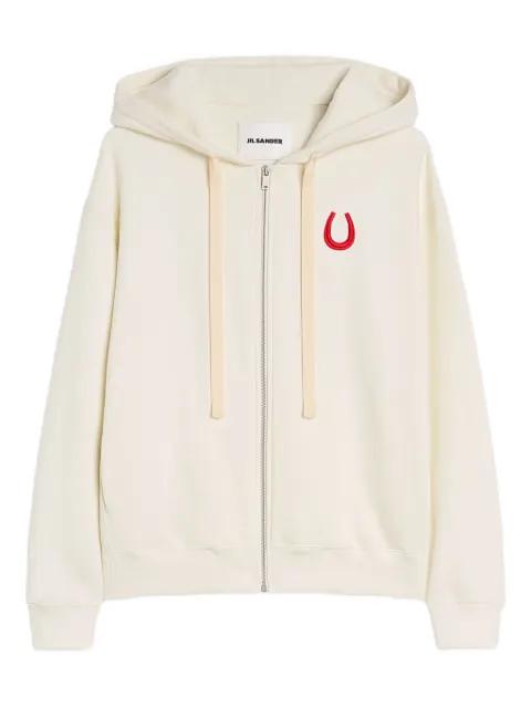 embroidered zip-up hoodie by JIL SANDER