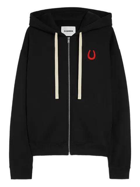 embroidered zip-up hoodie by JIL SANDER