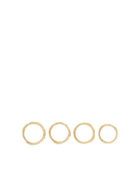 engraved logo irregular-surface rings (set of four) by JIL SANDER