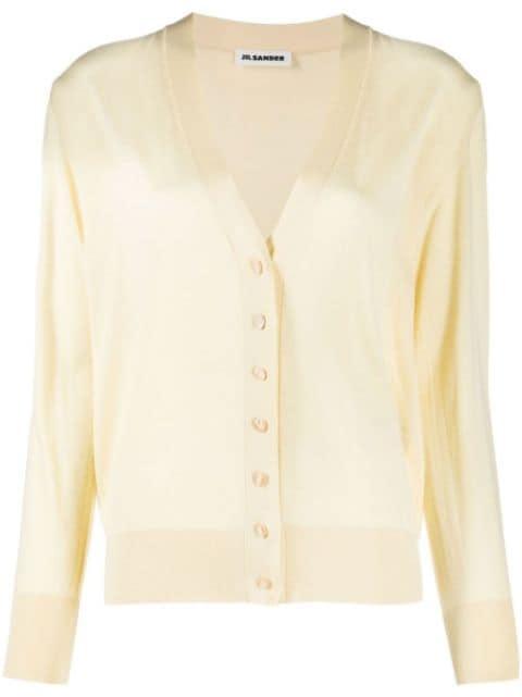 fine-knit V-neck cardigan by JIL SANDER