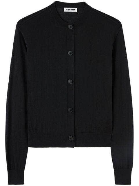 fine-knit crew-neck cardigan by JIL SANDER