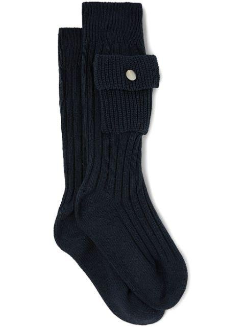flap-pocket ribbed-knit socks by JIL SANDER
