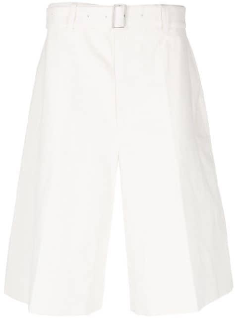 flared linen bermuda shorts by JIL SANDER