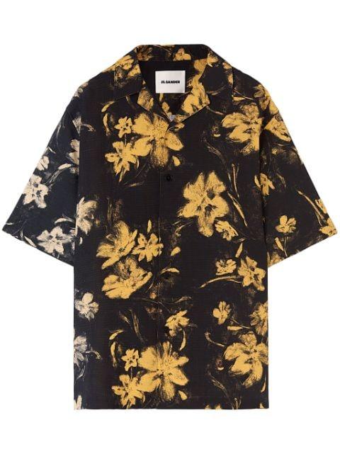 floral-print cotton shirt by JIL SANDER