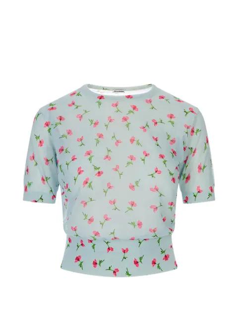floral-print short-sleeve t-shirt by JIL SANDER