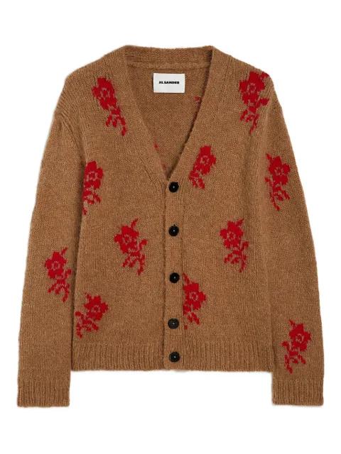 flower intarsia-knit cardigan by JIL SANDER