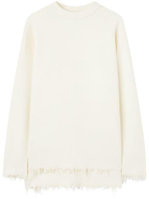 frayed-edge fine-knit jumper by JIL SANDER