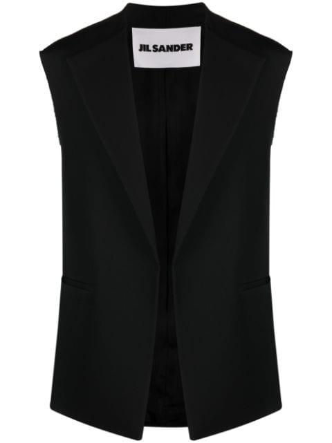 frayed-edge tailored vest by JIL SANDER