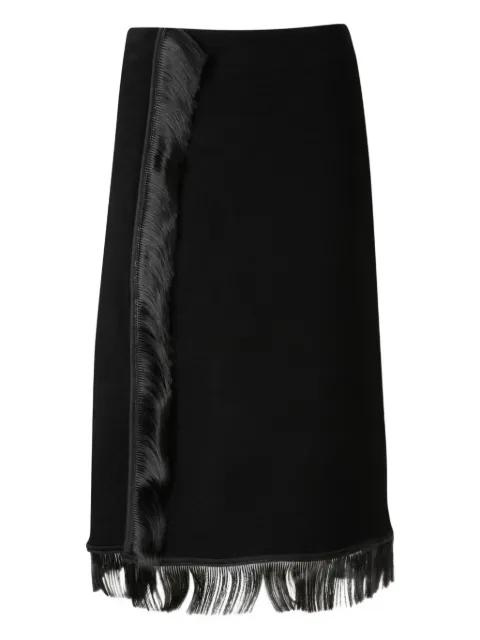 fringe-detail midi skirt by JIL SANDER