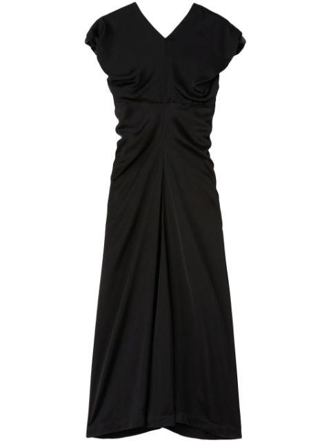 gathered-detail satin-finish gown by JIL SANDER
