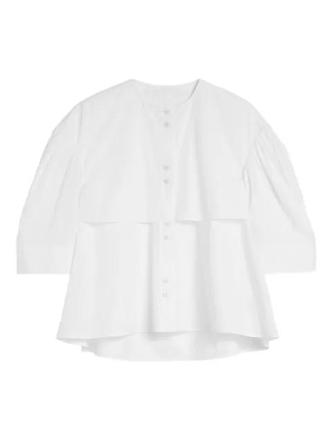 gathered short-sleeves poplin shirt by JIL SANDER