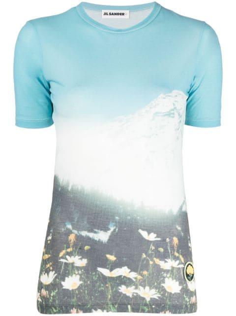 graphic-print cotton T-shirt by JIL SANDER