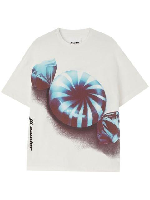 graphic-print cotton T-shirt by JIL SANDER