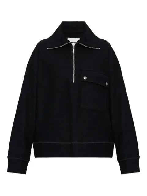 half-zip long-sleeve sweatshirt by JIL SANDER