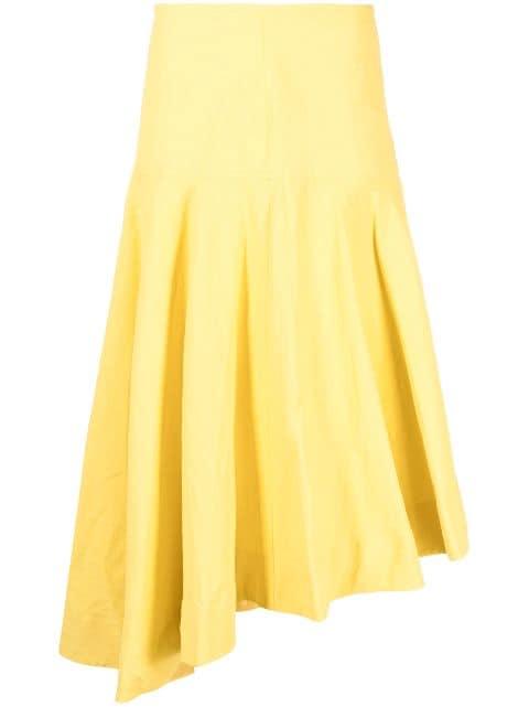 high-low linen midi skirt by JIL SANDER