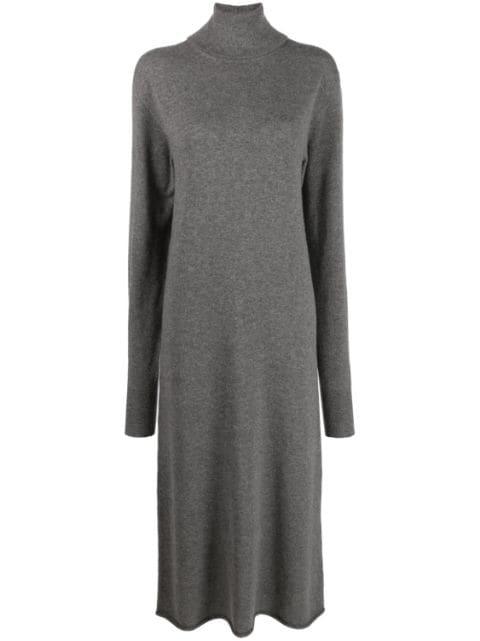 high-neck cashmere knitted dress by JIL SANDER