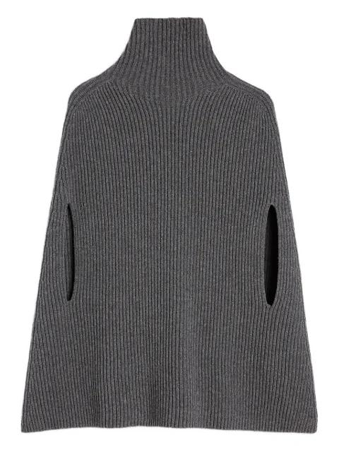 high-neck ribbed cape by JIL SANDER