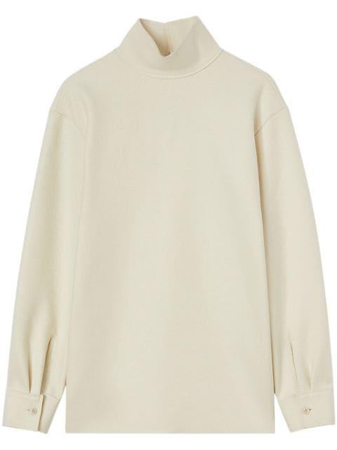 high-neck wool top by JIL SANDER