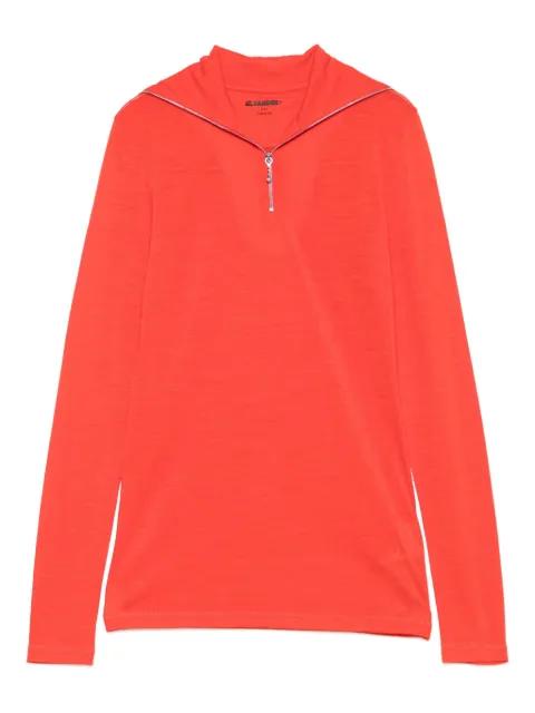 high-neck zip-front sweatshirt by JIL SANDER