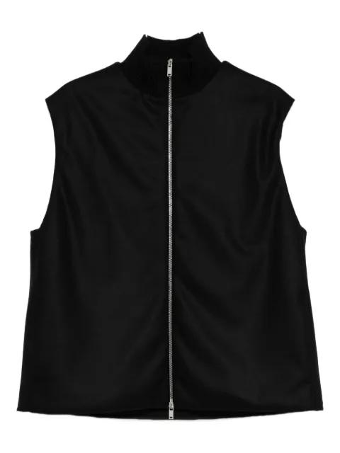 high-neck zip-front vest by JIL SANDER