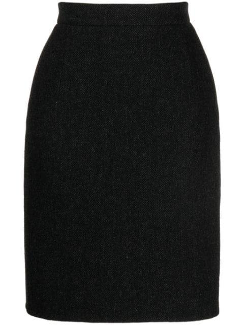 high-waist herringbone skirt by JIL SANDER