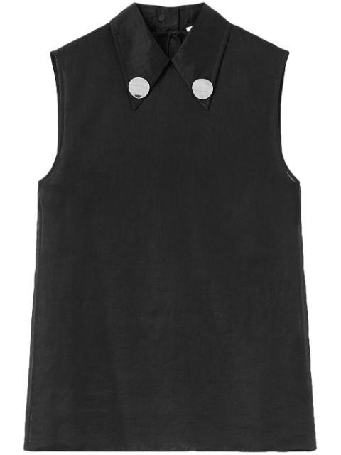 jewel-clip cotton sleeveless blouse by JIL SANDER