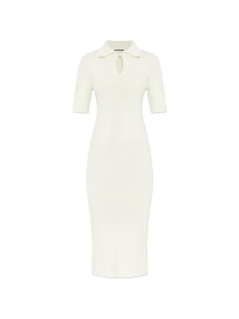 keyhole ribbed midi dress by JIL SANDER