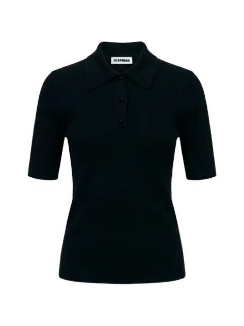 knitted polo top by JIL SANDER