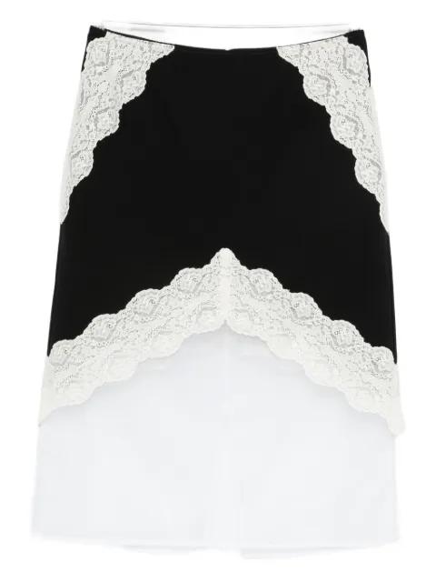 lace-insert skirt by JIL SANDER