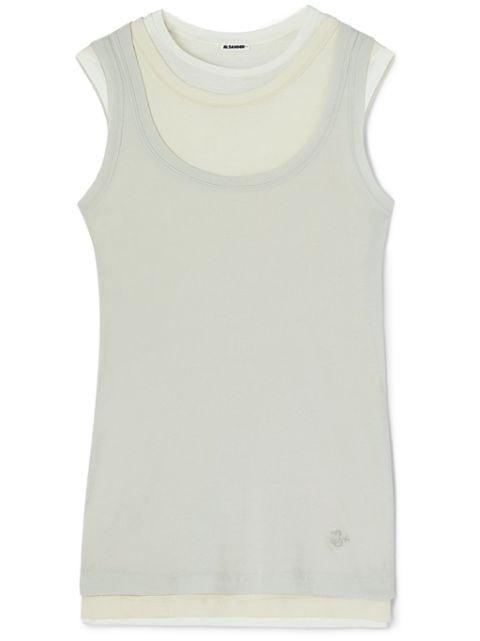 layered cotton tank top by JIL SANDER