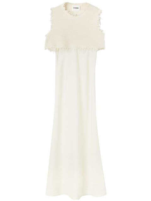 layered wool-silk blend dress by JIL SANDER