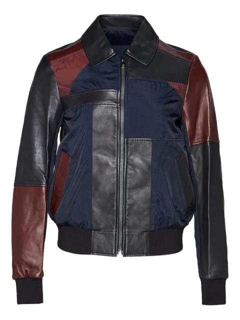leather-patchwork bomber jacket by JIL SANDER