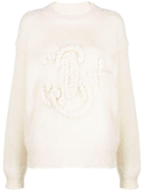 logo-embroidered chunky-knit jumper by JIL SANDER