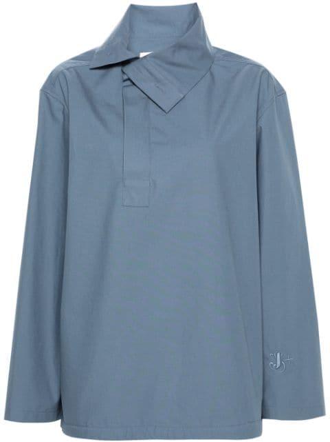 logo-embroidered cotton blouse by JIL SANDER