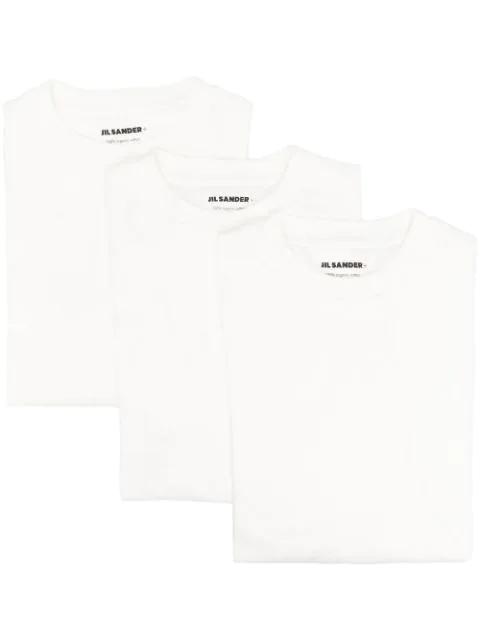 logo-patch crew-neck T-shirt by JIL SANDER