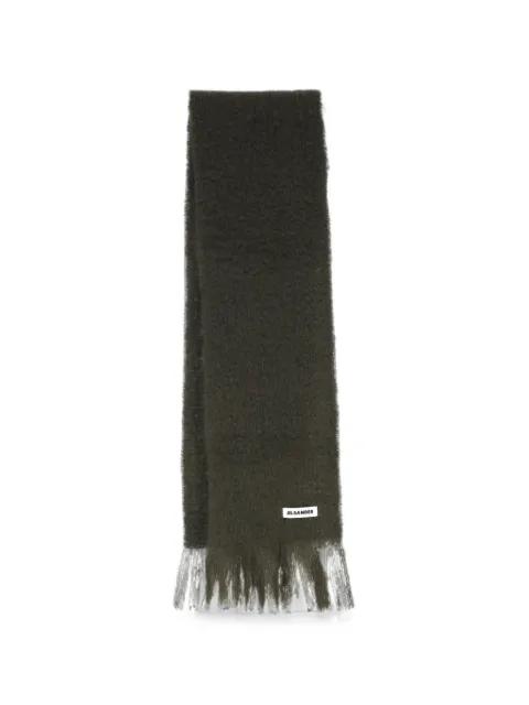 logo-patch fringed scarf by JIL SANDER