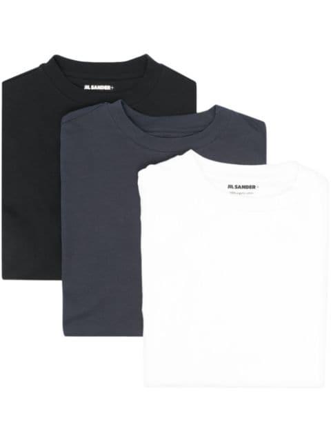 logo-patch organic-cotton T-shirt (pack of three) by JIL SANDER
