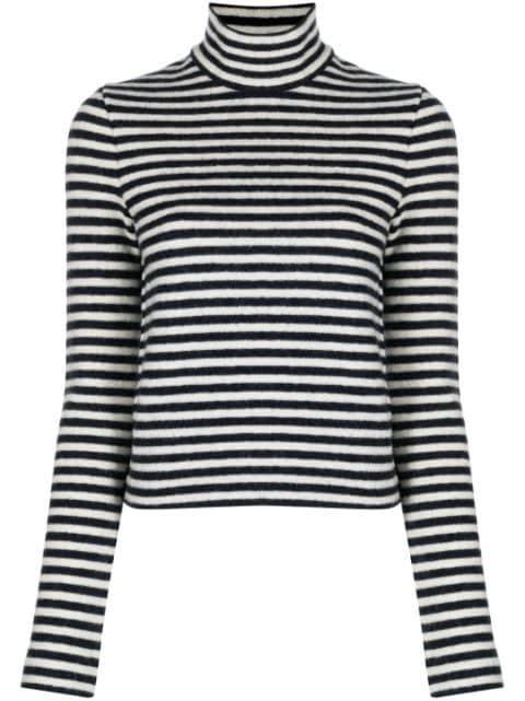 logo-patch striped wool sweater by JIL SANDER