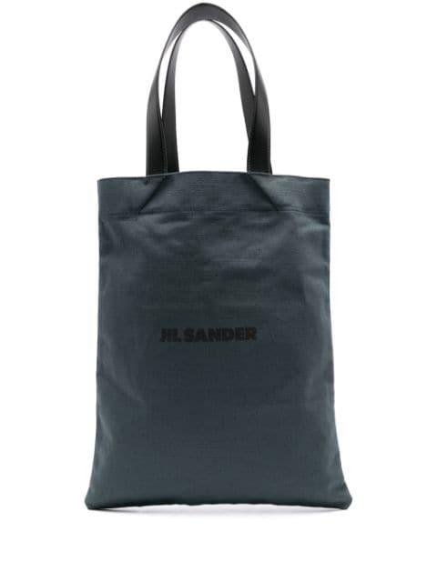 logo-print canvas tote bag by JIL SANDER