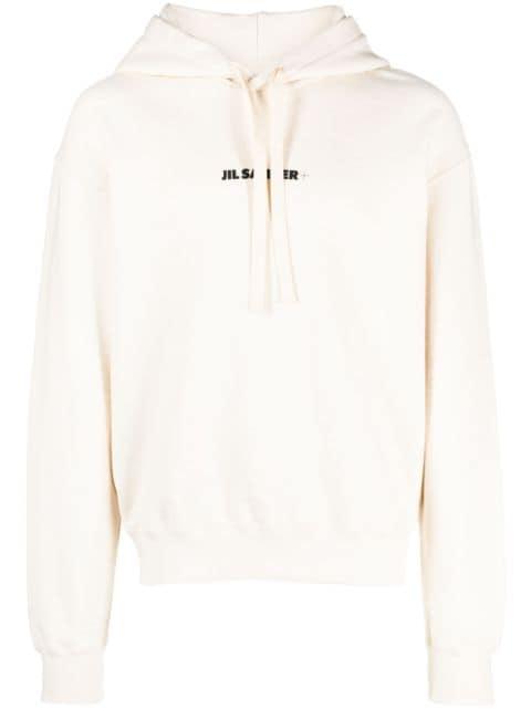 logo-print cotton hoodie by JIL SANDER