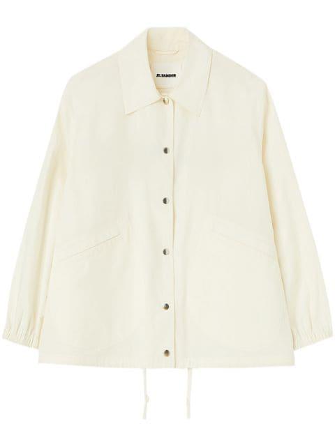 logo-print cotton shirt jacket by JIL SANDER