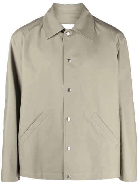 logo-print cotton shirt jacket by JIL SANDER