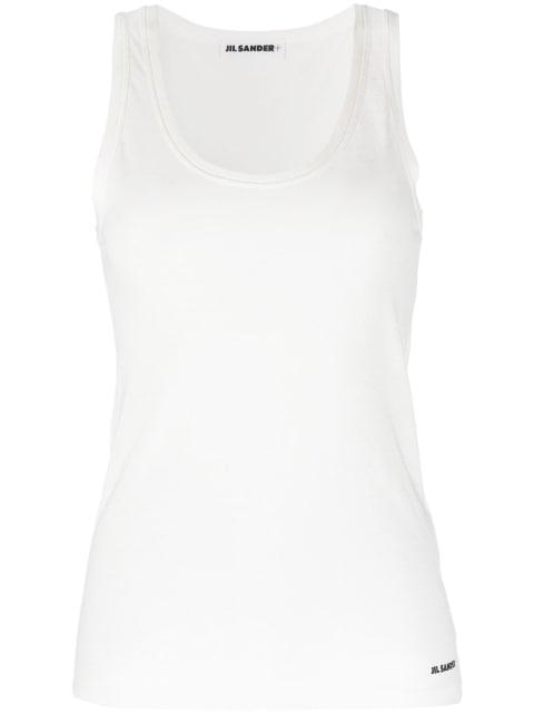logo-print cotton tank top by JIL SANDER